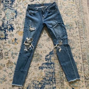 Just black ripped skinny jeans